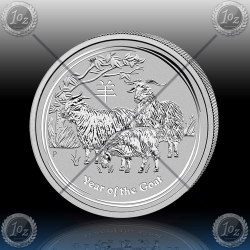 5oz LUNAR II "Year of the Goat" 8 Dollars 2015